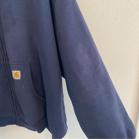 Carhartt Blue Hooded Jacket Mens 4XL - Picture 3 of 12